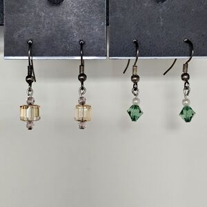 Hand crafted crystal bead drop earring set